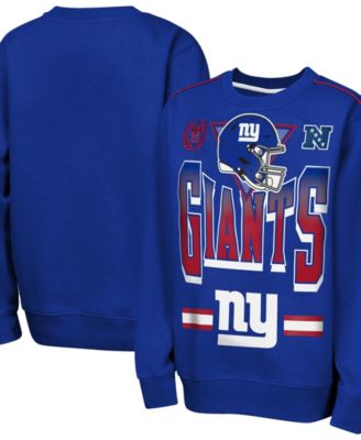 Big Boys' and Girls' Royal New York Giants Run Fleece Sweatshirt