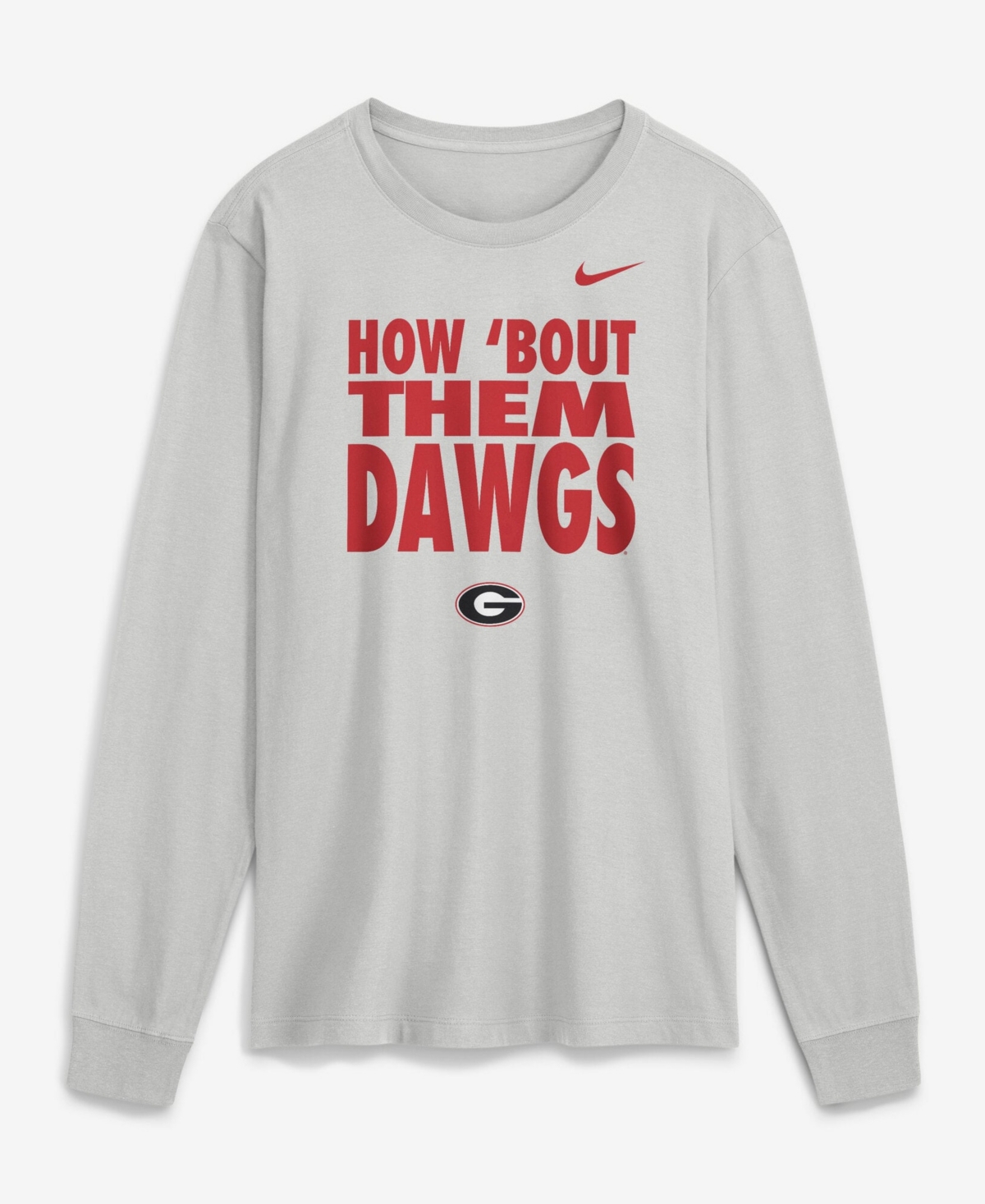 Nike Men's Gray Georgia Bulldogs 2026 Sideline Slogan Dri-fit Long-Sleeves T-Shirt