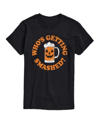 Men's Who's Getting Smashed Pumpkin Halloween Graphic Crewneck T-Shirt