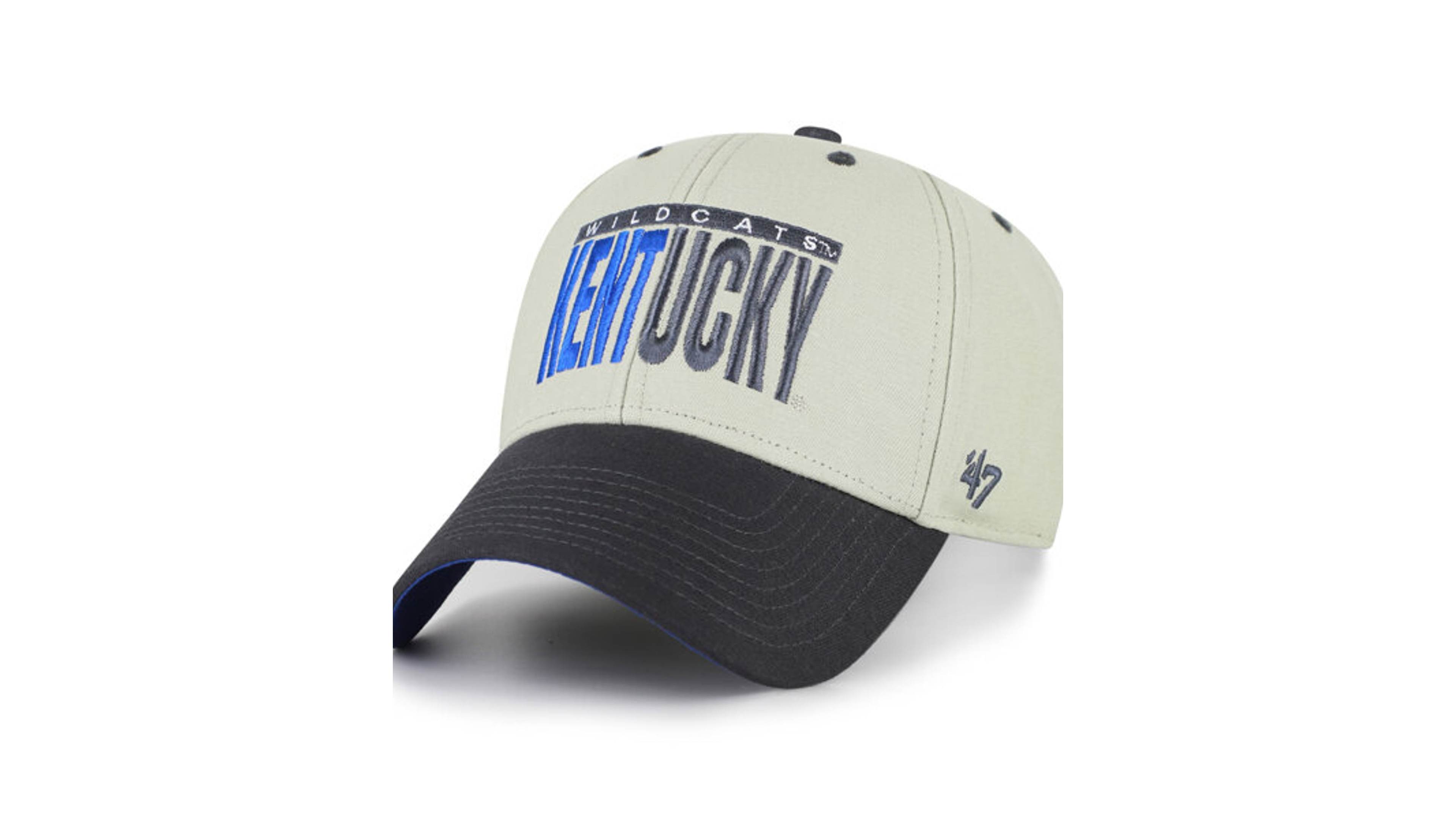 '47 Brand Men's and Women's Gray/Black Kentucky Wildcats Half Block Text Mvp Adjustable Hat