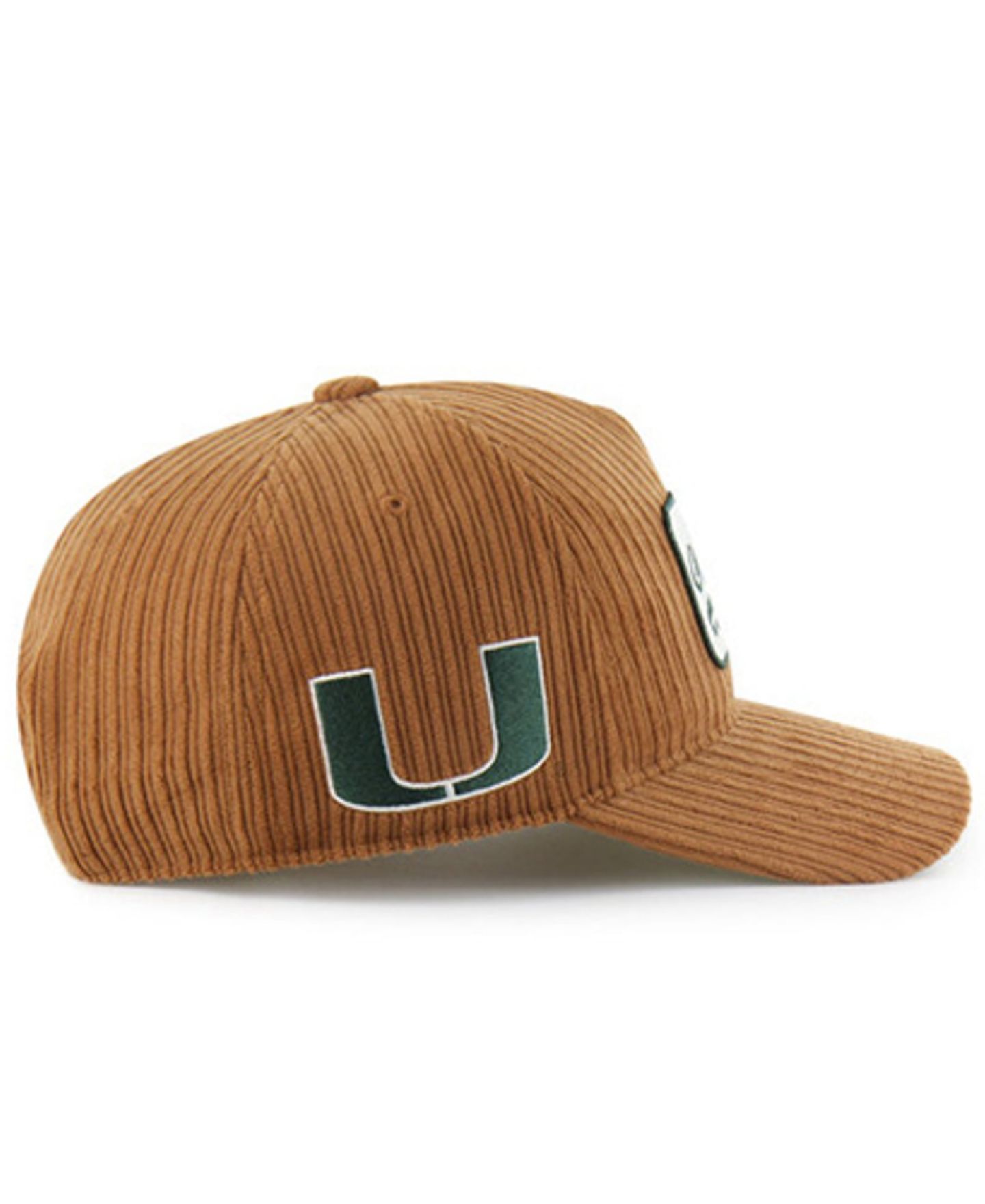 Кепка '47 Brand Brown Miami Hurricanes Corduroy Patch Hitch Adjustable Hat — фото 3