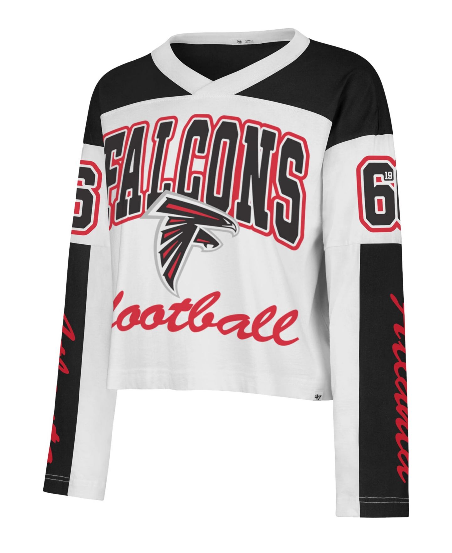 Женская футболка '47 Brand White Atlanta Falcons Exclamation Metro V-Neck Long-Sleeves Jersey — фото 3