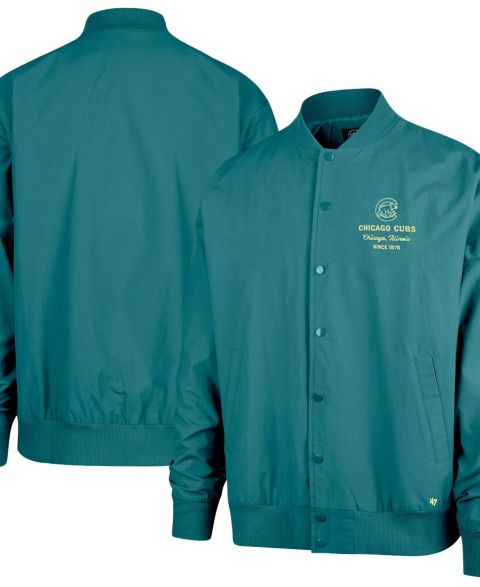 Мужская куртка '47 Brand Hunter Green Chicago Cubs Anderson Twill Full-Snap Bomber