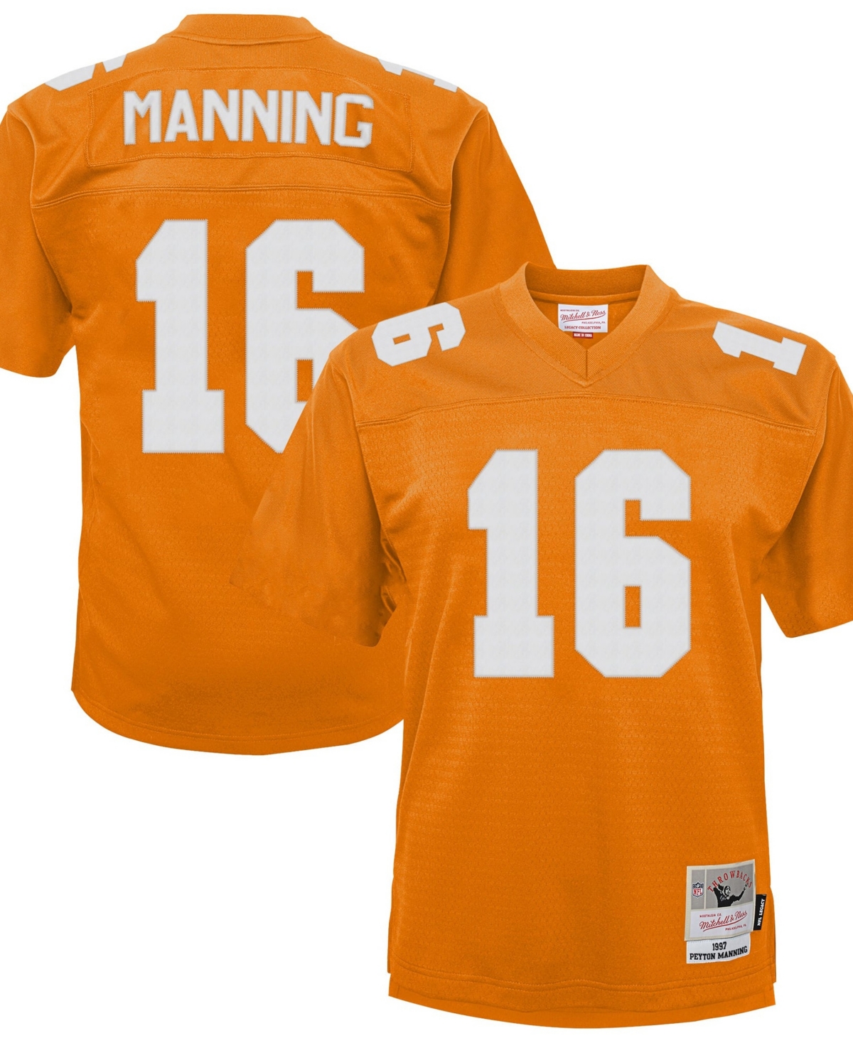 Mitchell & Ness Big Boys' and Girls' Peyton Manning Tennessee Orange Tennessee Volunteers Throwback Football Jersey - Tennessee Orange