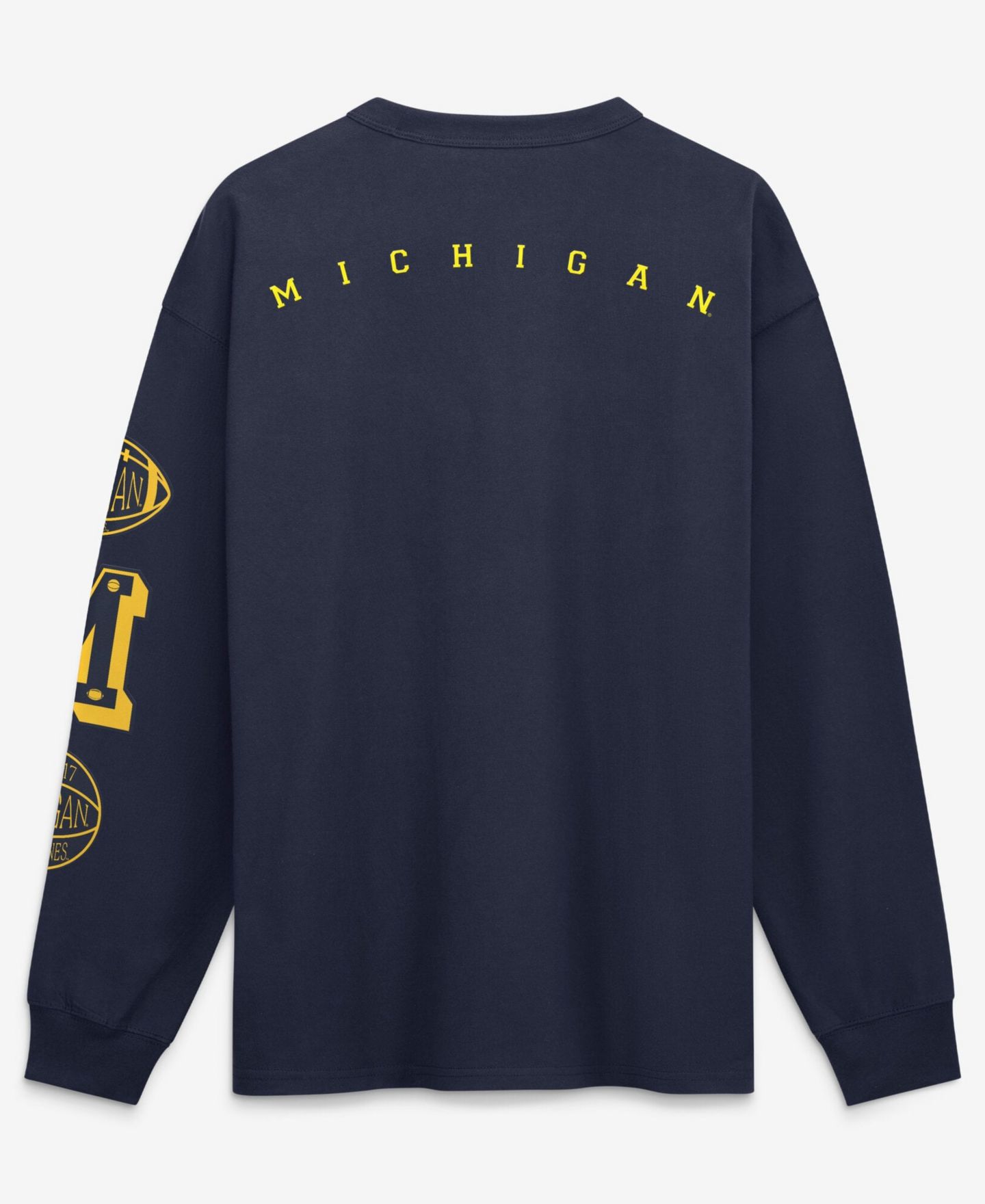 Мужская футболка Jordan Navy Michigan Wolverines Academic Long-Sleeves Pocket — фото 2