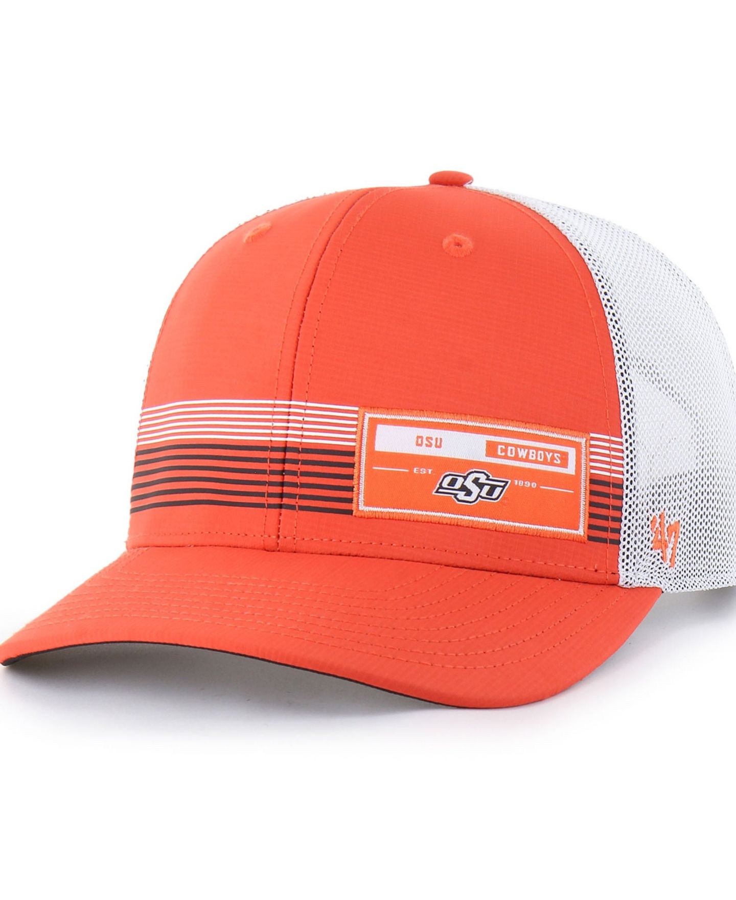 Мужская кепка '47 Brand Orange Oklahoma State Cowboys Rangefinder Brrr Trucker Adjustable Hat — фото 1