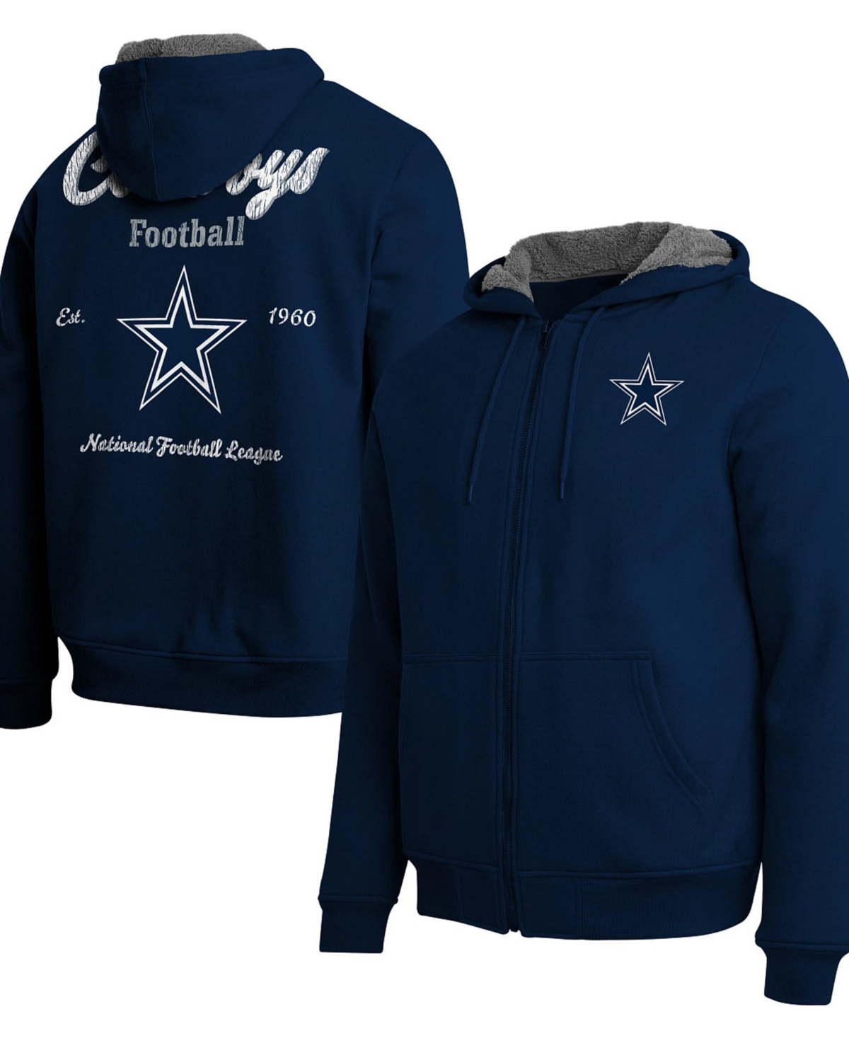 Darius Rucker Collection By Fanatics Men's Navy Dallas Cowboys Sherpa-Lined Full-Zip Hoodie - Navy
