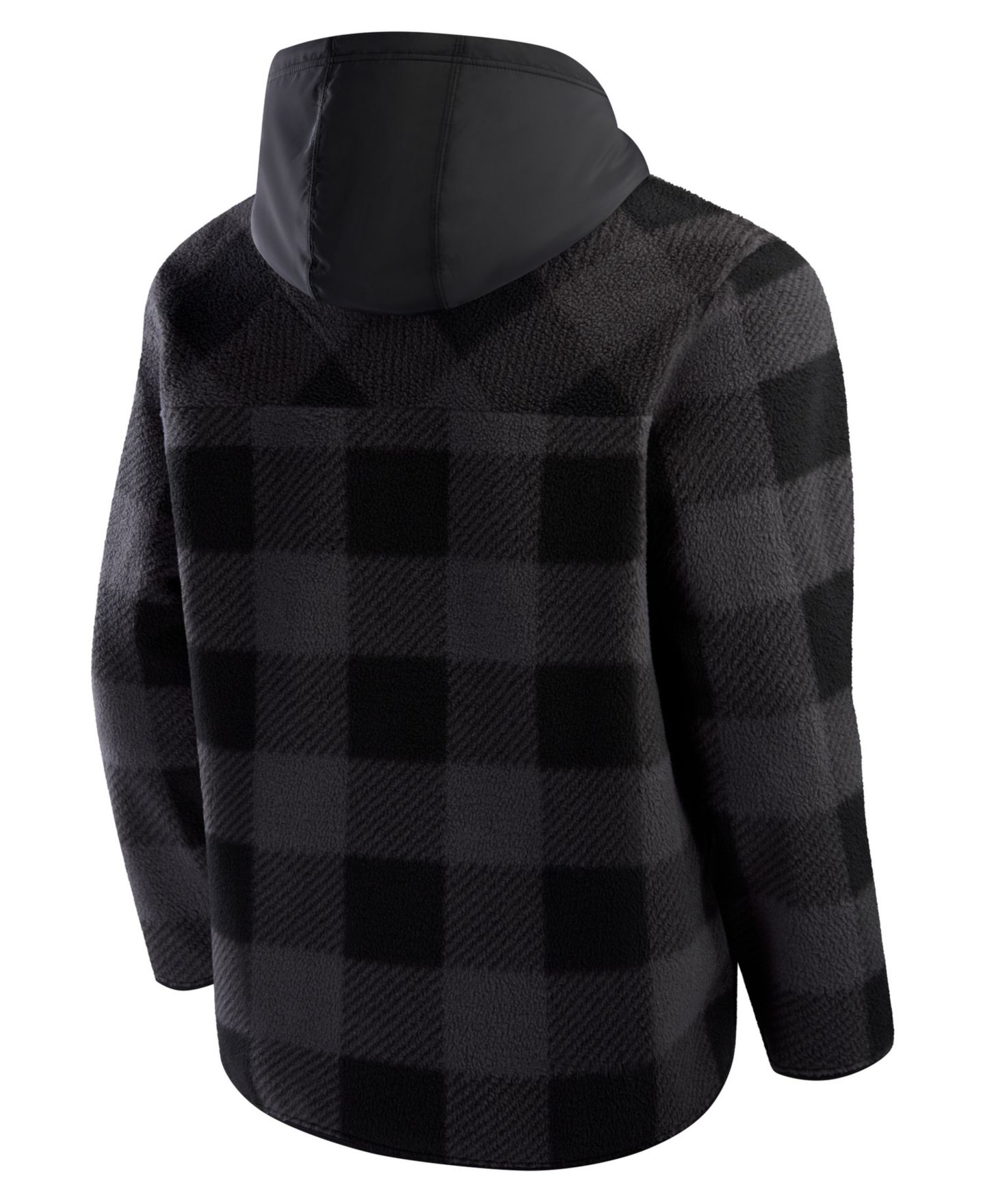 Мужское худи Fanatics Black Baltimore Ravens Oversized Elements Plaid Polar Fleece Quarter-Zip — фото 2