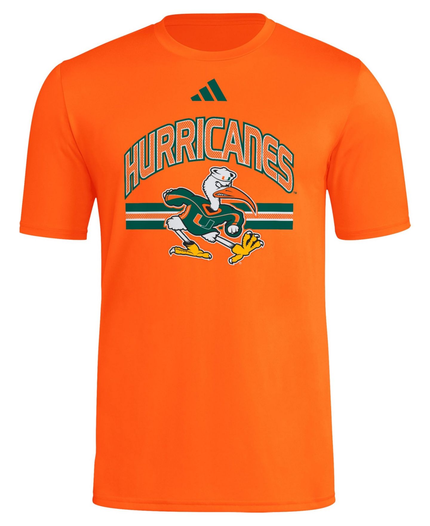 Мужская футболка adidas Orange Miami Hurricanes It's Back Pregame — фото 3