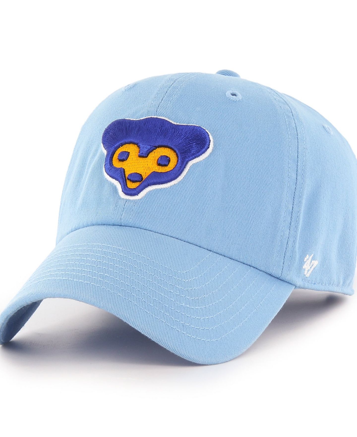 Мужская кепка '47 Brand Light Blue Chicago Cubs Cooperstown Collection Clean Up Adjustable Hat — фото 1