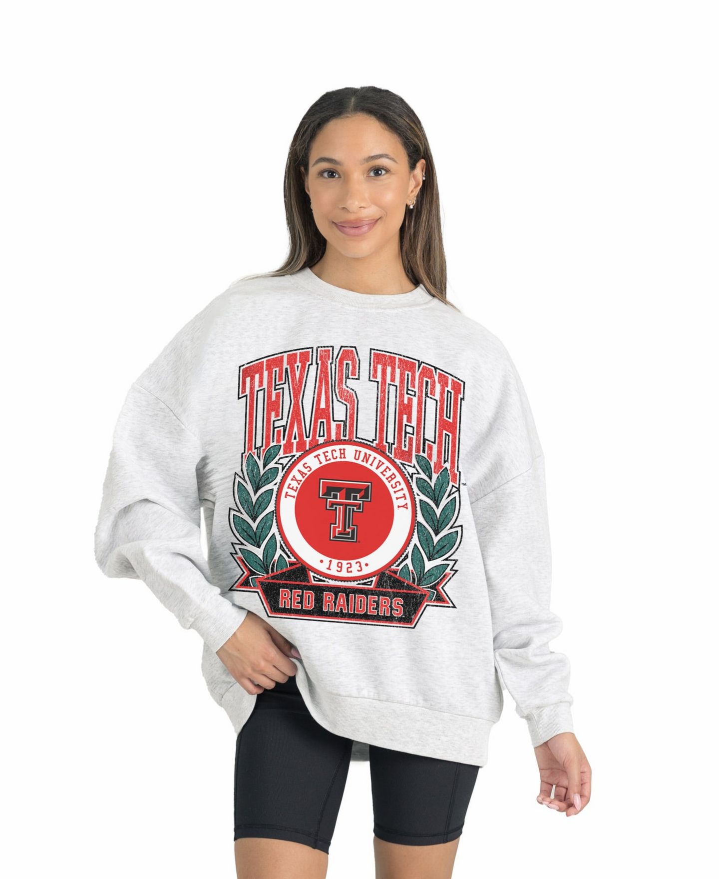 Женская толстовка Gameday Couture Gray Texas Tech Red Raiders Premium Fleece Drop Shoulder Oversized Pullover — фото 1