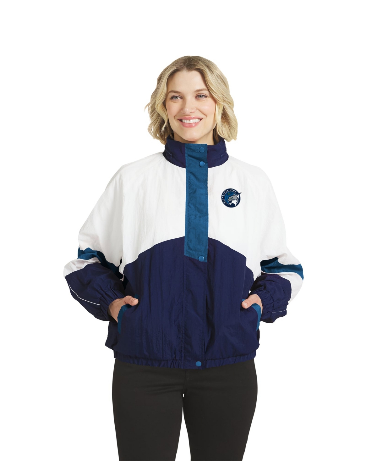 Wear by Erin Andrews Women's White/Blue Minnesota Lynx Full-Zip Windbreaker Jacket - White, Blue