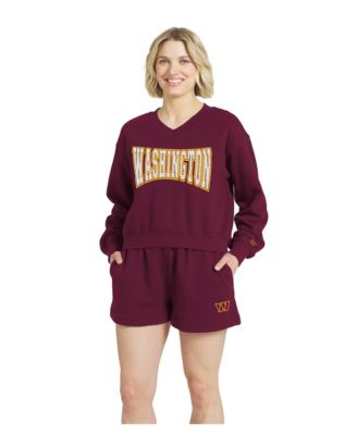 Women's Burgundy Washington Commanders Fleece V-Neck Lounge Set