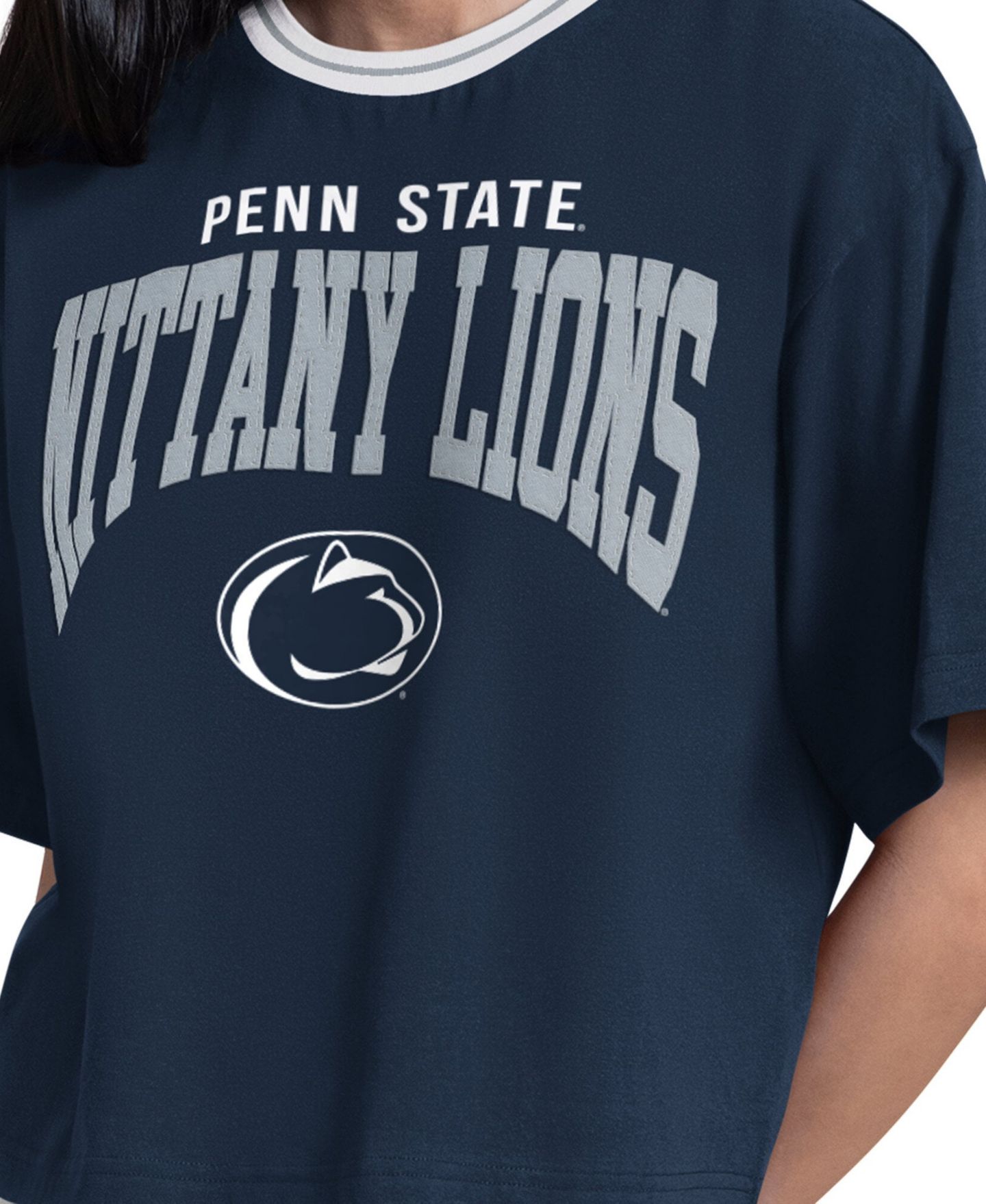 Женская футболка Starter Navy Penn State Nittany Lions Ace Cropped — фото 3