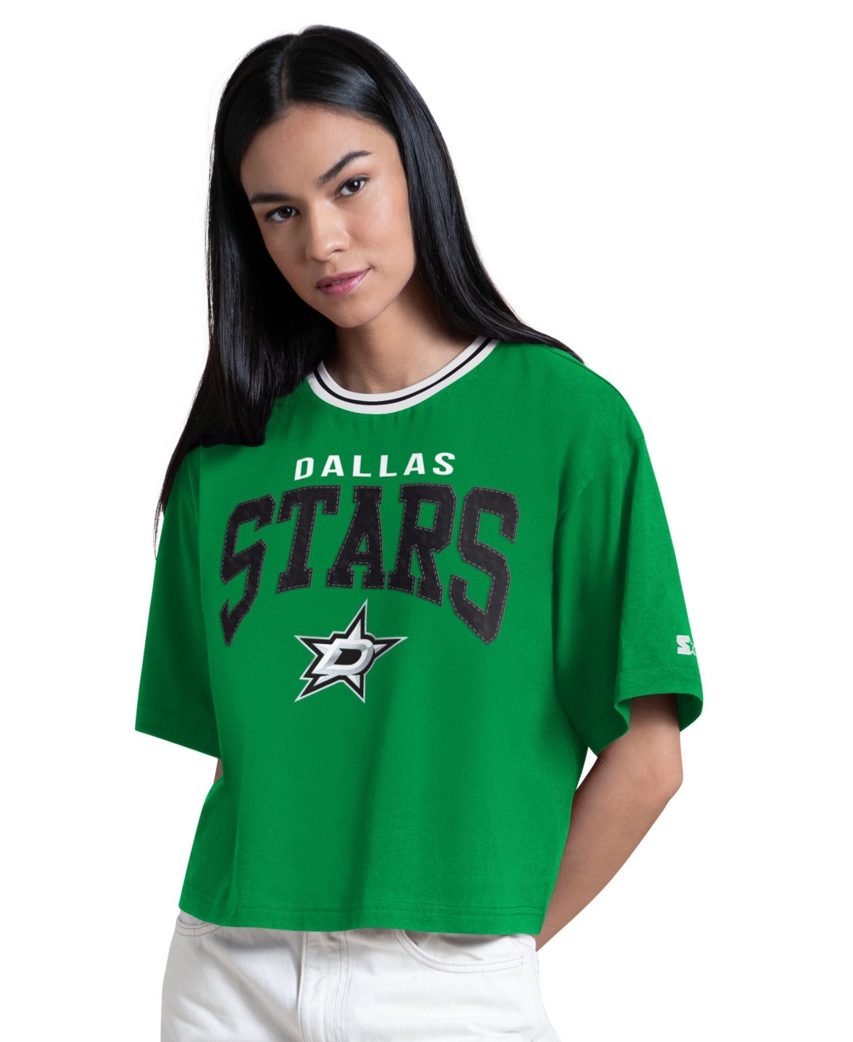 Starter Women's Kelly Green Dallas Stars Ace Cropped T-Shirt - Kelly Green