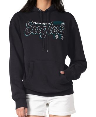 Women's Black Philadelphia Eagles Groovy Script Pullover Hoodie