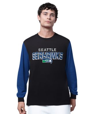 Men's Black/College Navy Seattle Seahawks Thursday Night Gridiron Long-Sleeves T-Shirt