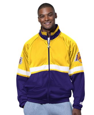Men's Purple/White Los Angeles Lakers The Veteran Tricot Track Raglan Full-Zip Jacket