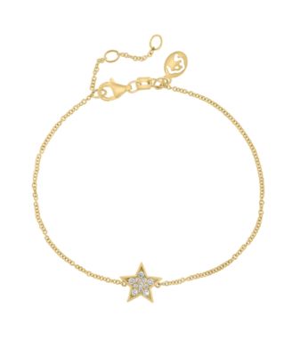 Lab-Grown Diamond (1/8 ct. t.w.) Adjustable Bracelet in 14k Yellow Gold over Sterling Silver or Sterling Silver