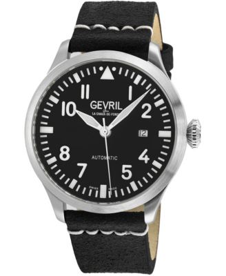 Men's Swiss Automatic Vaughn Italian Leather Watch, 44mm