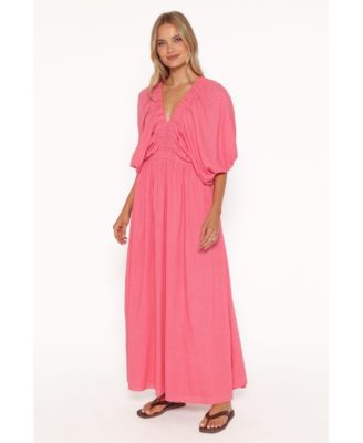 Women's Gianna V-Neck Puff-Sleeve A-Line Maxi Dress