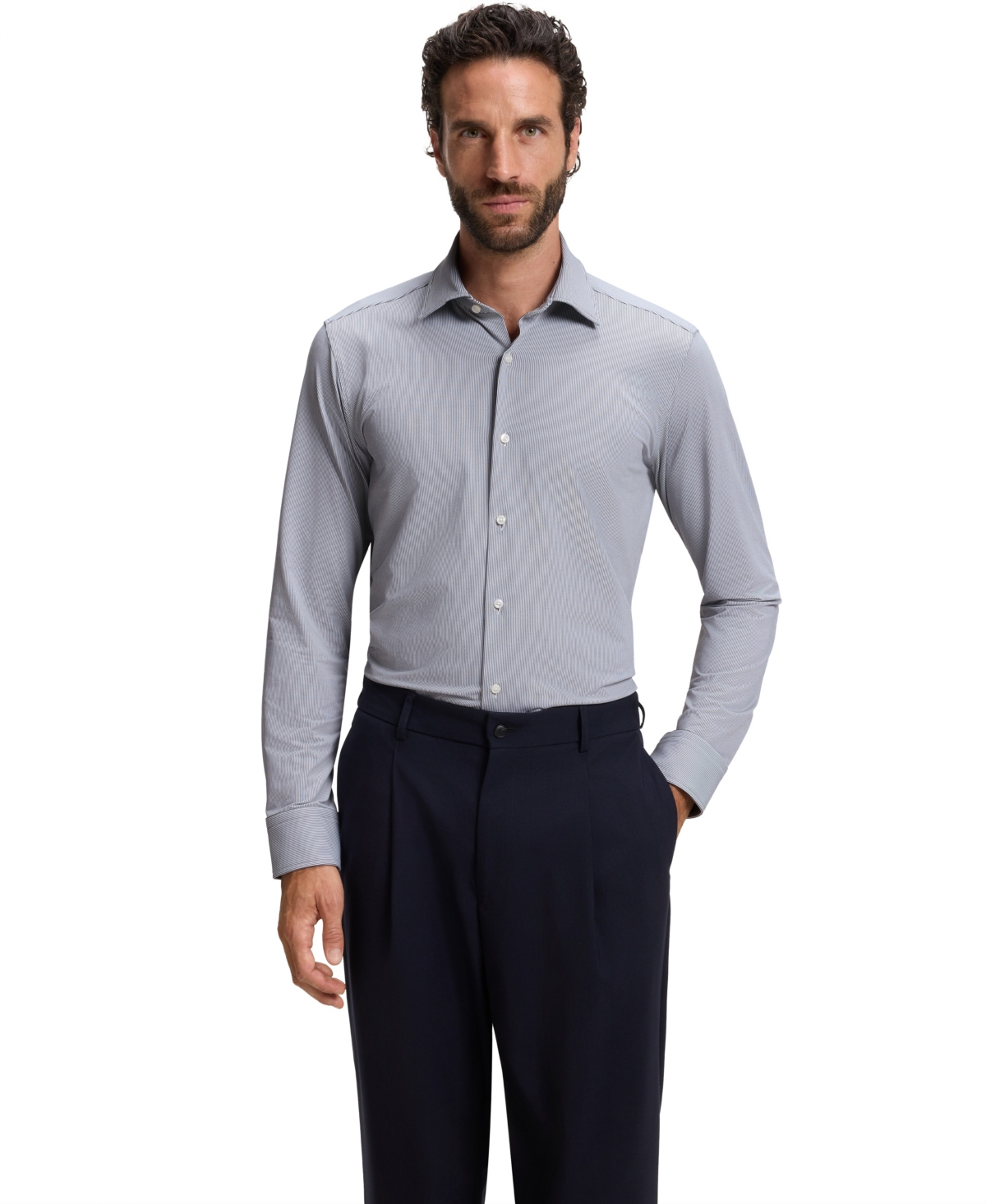 Boss by Hugo Boss Men's Stretch Jersey Regular-Fit Dress Shirt - Black