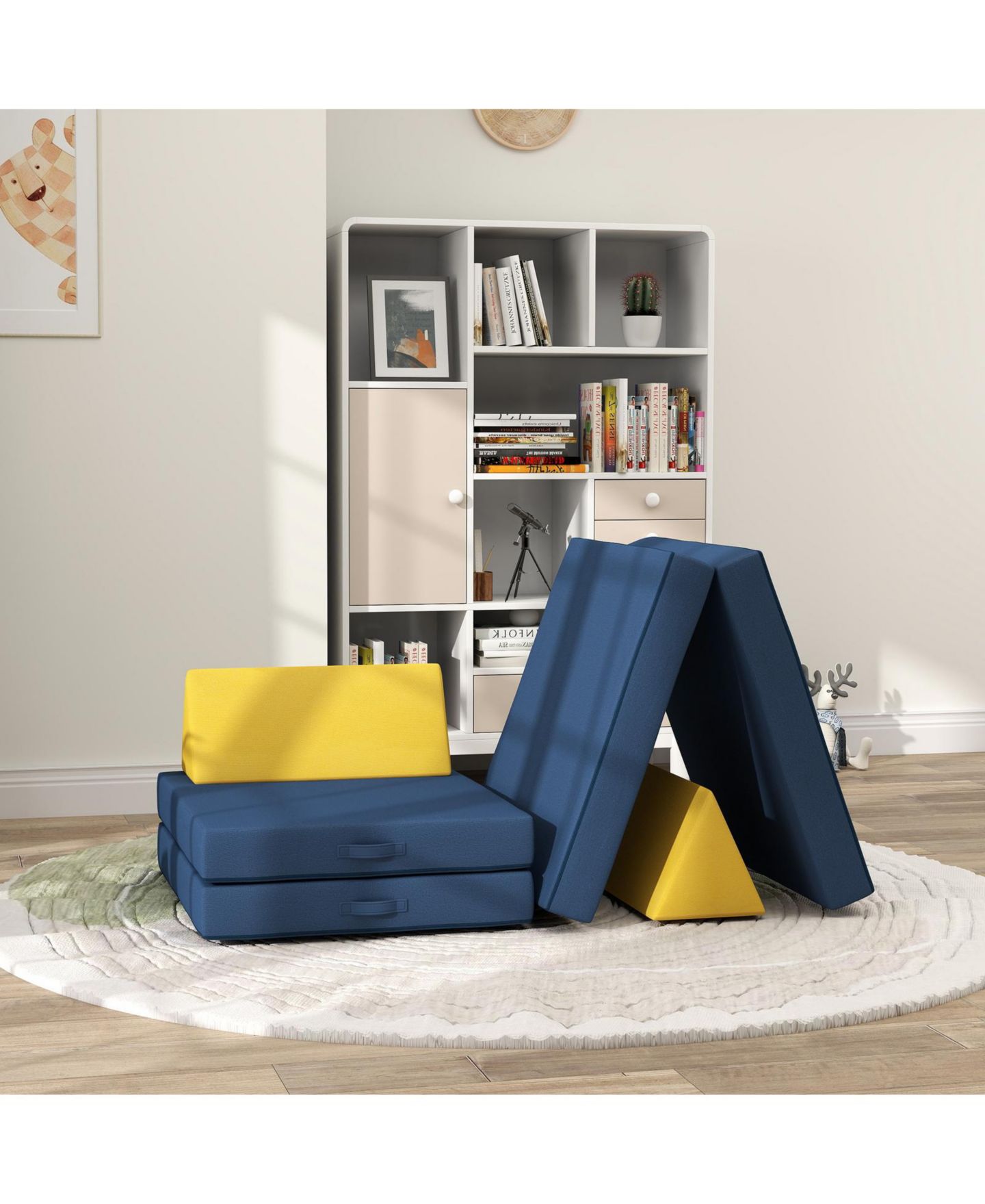 Детские конструкторы Glintex Velvet Foam Climbing Block 6-Piece Set, Ages 18 Months+, цвет: Синий — фото 3
