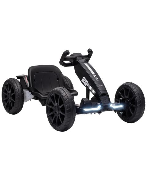 Детская игрушка Glintex 12V Electric Go Kart with Four Length Settings and LED Headlights, Up to 25 kg, 3–6 лет, цвет: Чёрный