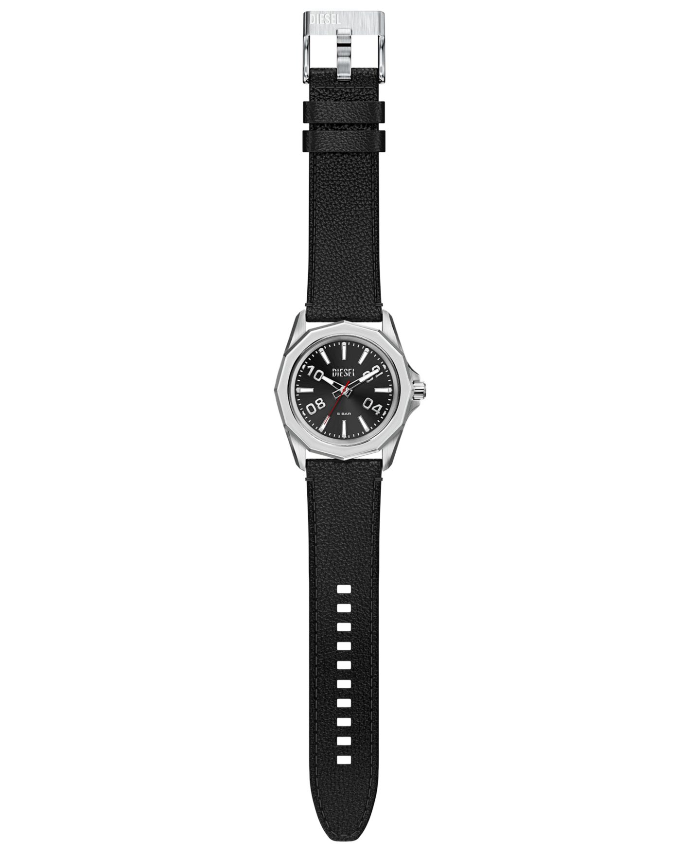 Мужские часы Diesel Quartz Stinger 3H Black Leather 44mm — фото 6