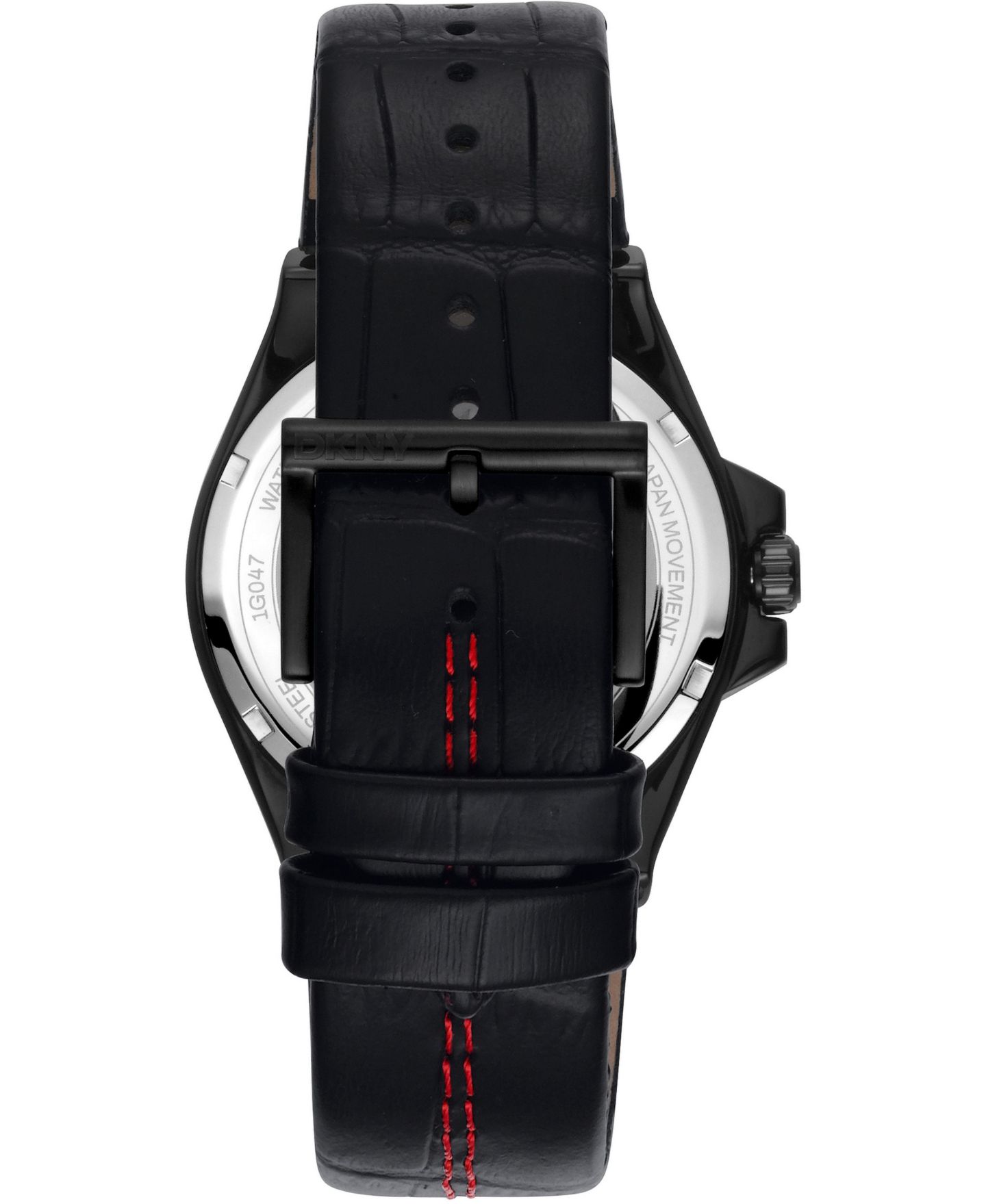 Мужские часы DKNY Quartz Leather Strap Watch, цвет: Чёрный — фото 2