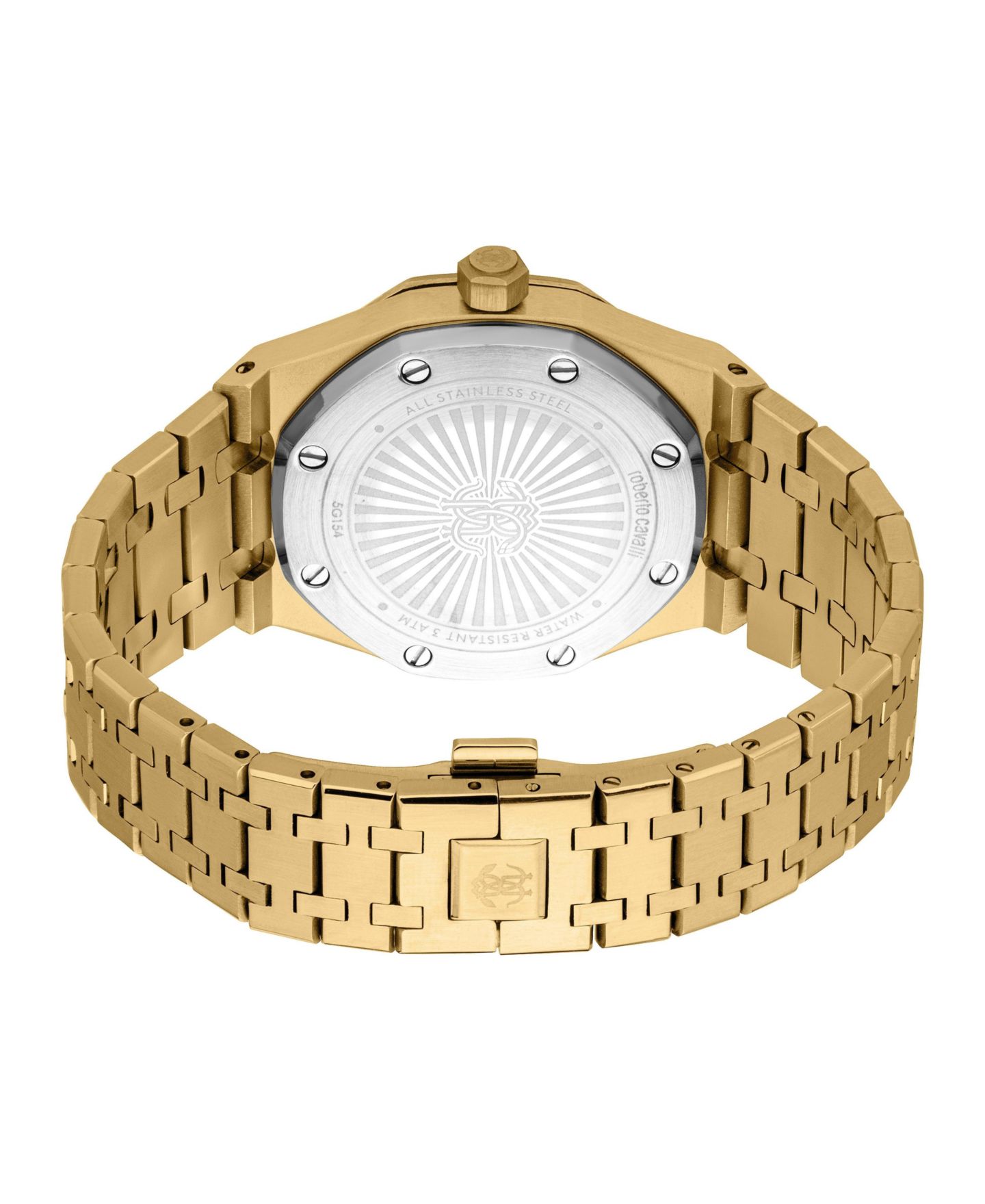 Мужские часы Roberto Cavalli Quartz Impero Gold Stainless Steel Bracelet Watch, 42mm, цвет: Золотой — фото 2