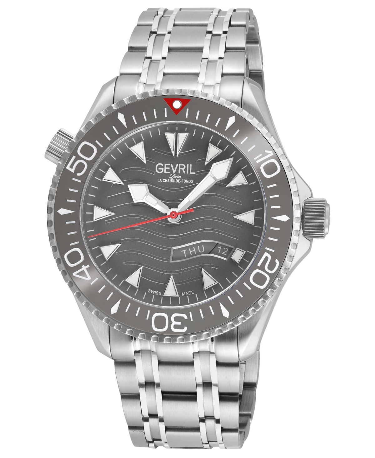 Gevril Hudson Yards Men's Swiss Automatic 316L Stainless Steel Bracelet Watch - Silver