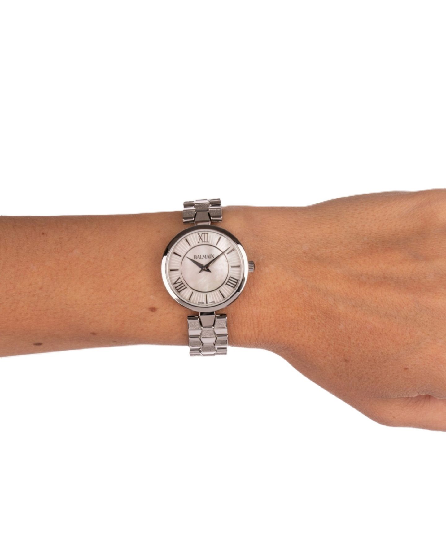 Женские часы Balmain Swiss Quartz Sedirea Imitation Pearl Dial Silver-Tone Stainless Steel Bracelet Watch 31mm — фото 2