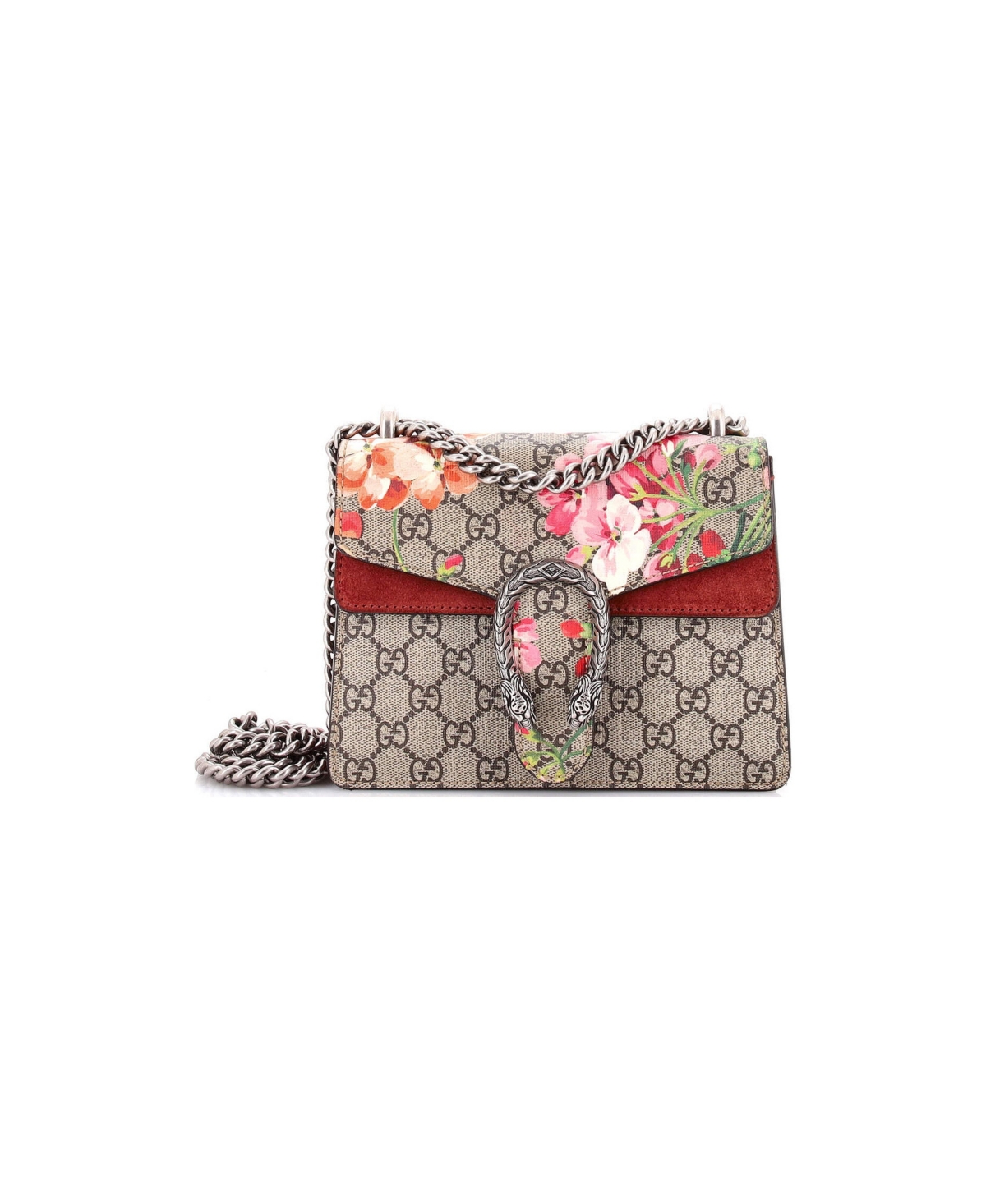 Pre-Owned Gucci Mini Dionysus Bag Blooms Print Gg Coated Canvas - Brown
