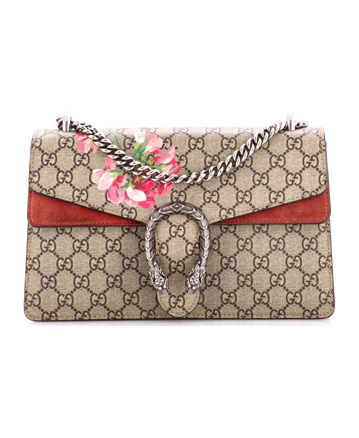 Pre-Owned Gucci Small Dionysus Bag Blooms Print Gg Coated Canvas - Brown