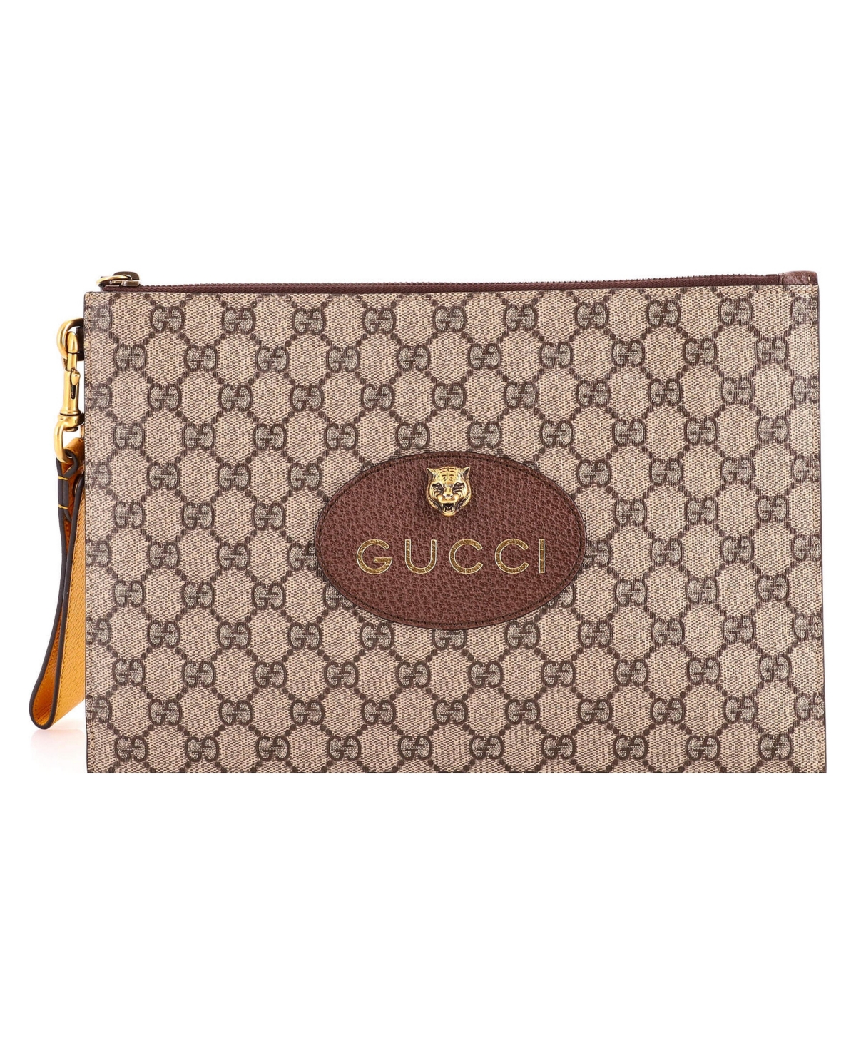 Pre-Owned Gucci Neo Vintage Wristlet Pouch Gg Coated Canvas - Brown