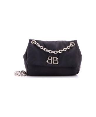 Mini Monaco Chain Flap Shoulder Bag Nylon