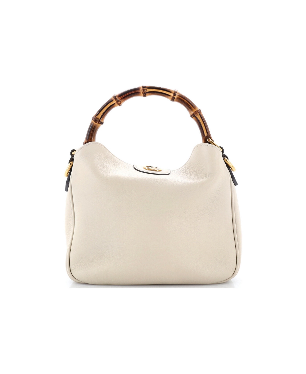 Pre-Owned Gucci Small Diana Nm Bamboo Shoulder Bag Leather - White
