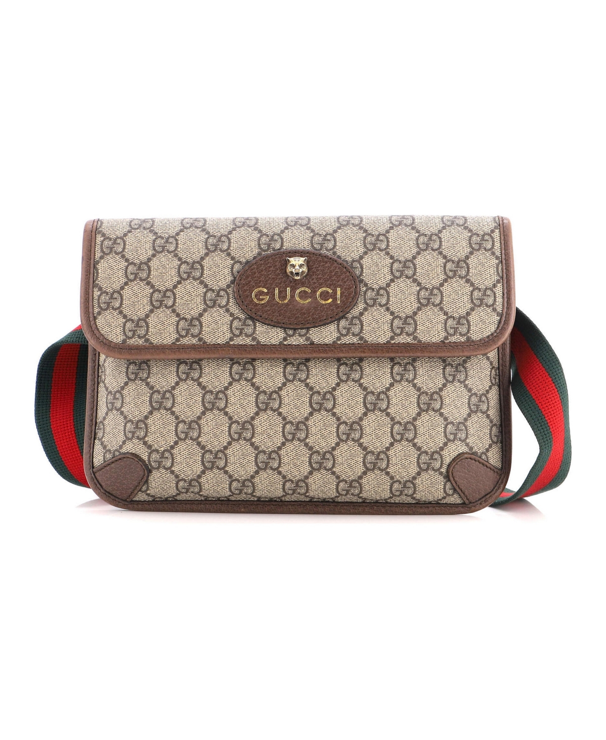 Pre-Owned Gucci Neo Vintage Flap Belt Bag Gg Coated Canvas - Brown