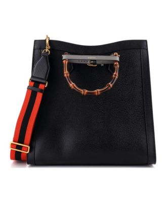 Large Diana NM Bamboo Handle Tote Leather