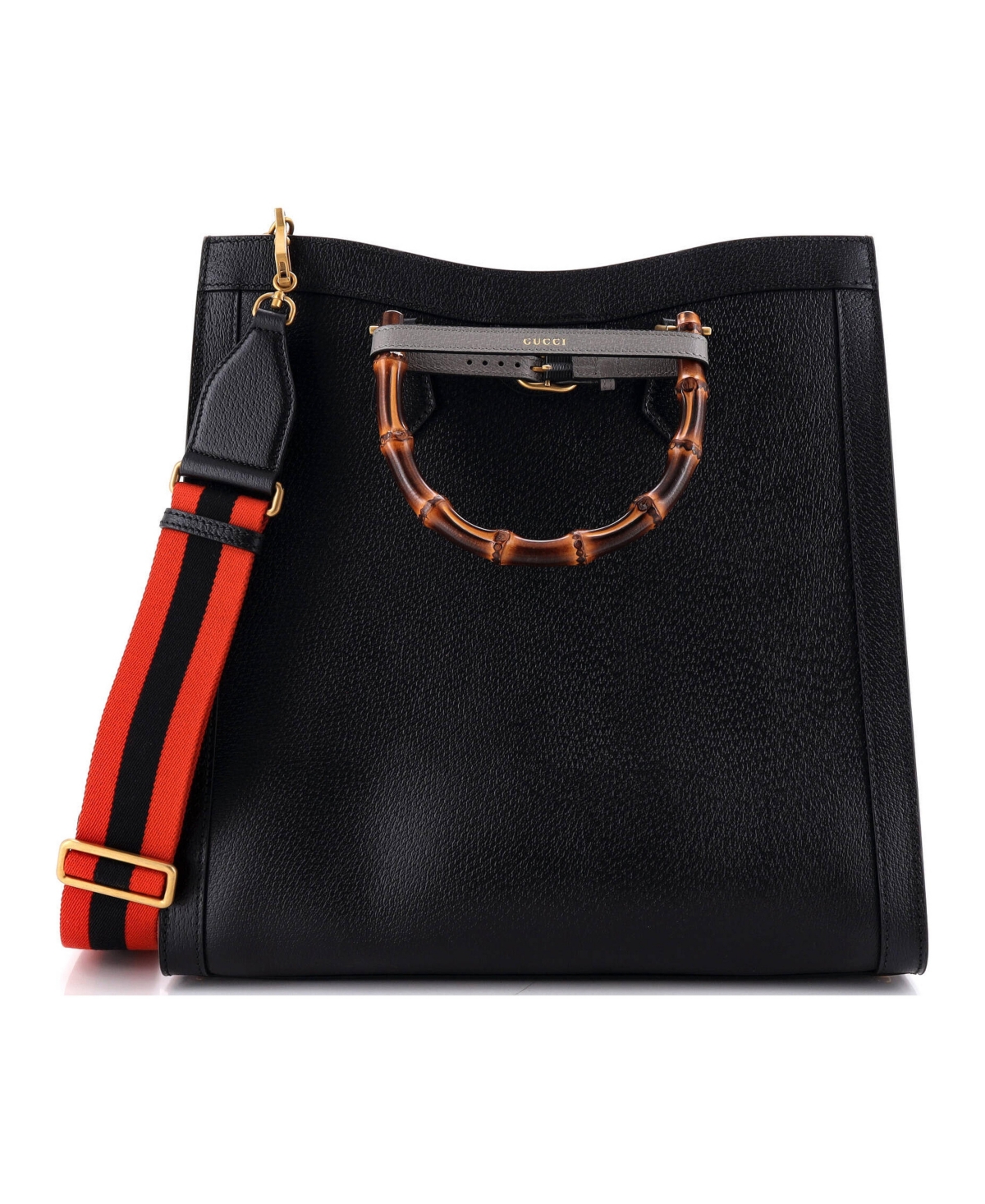 Pre-Owned Gucci Large Diana Nm Bamboo Handle Tote Leather - Black