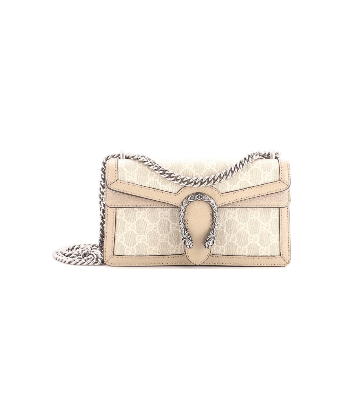 Pre-Owned Gucci Small Dionysus Bag Gg Coated Canvas with Leather - Grey