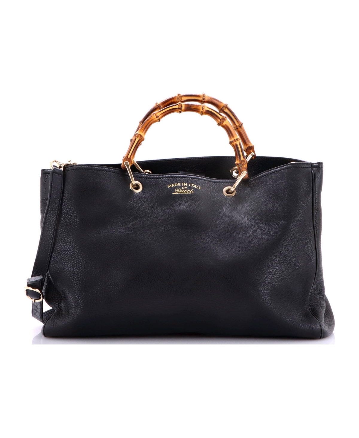 Pre-Owned Gucci Large Bamboo Shopper Tote Leather - Black