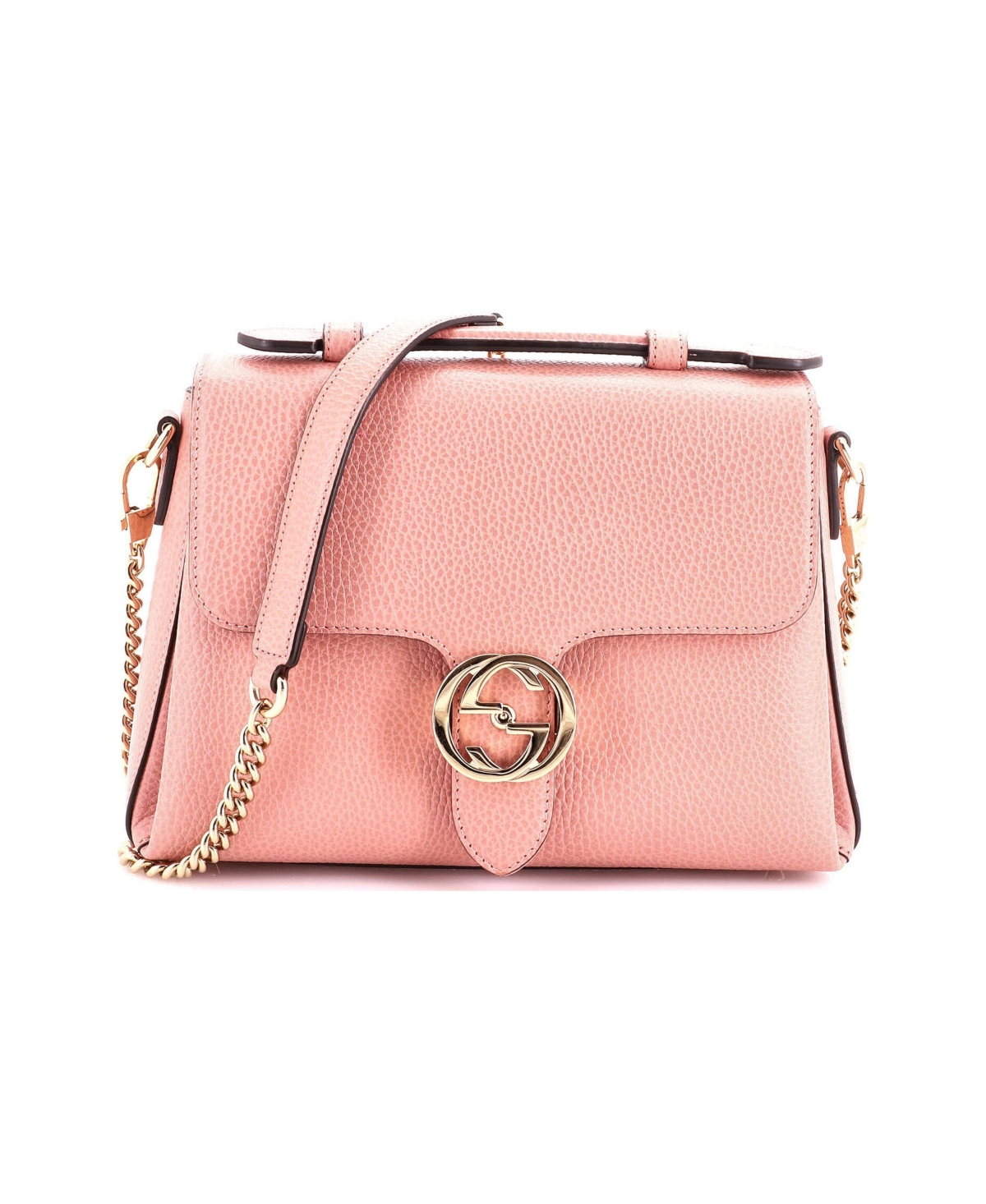 Pre-Owned Gucci Small Interlocking Top Handle Bag Leather