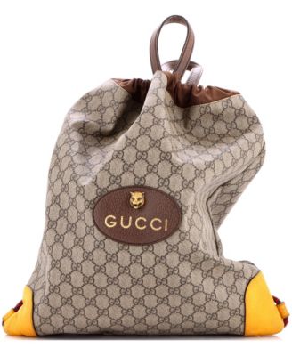 Large Neo Vintage Drawstring Backpack GG Coated Canvas