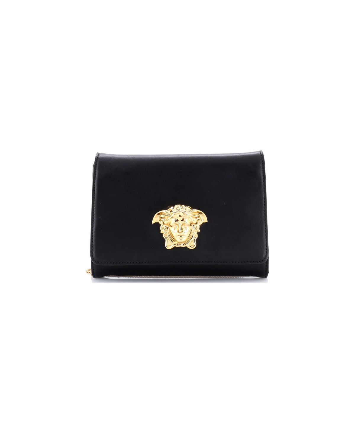 Pre-Owned Versace Small Medusa Chain Clutch Leather - Black