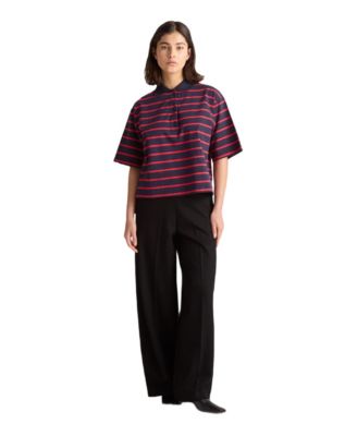 Women's Taylor Striped Boxy Short-Sleeve Popover Top