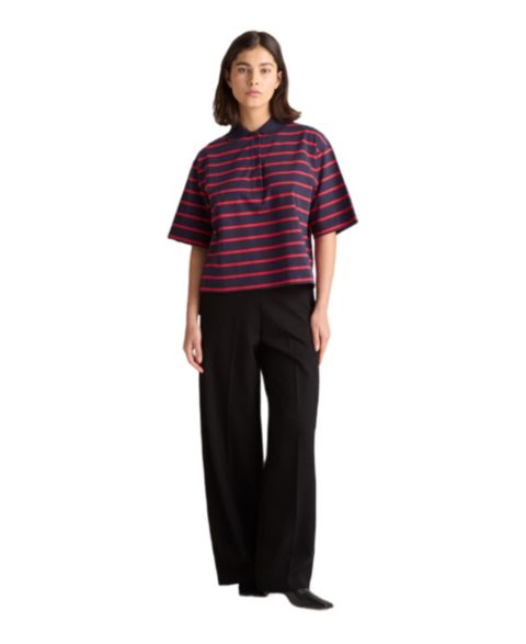 Женский топ Residus Taylor Striped Boxy Short-Sleeve Popover, цвет: Тёмно-синий полосатый