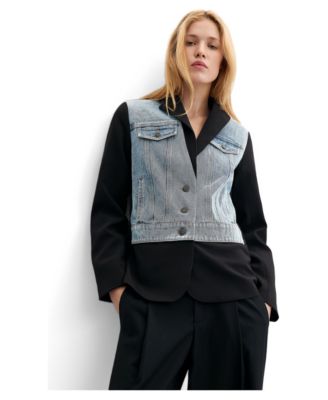 Women's combined denim blazer