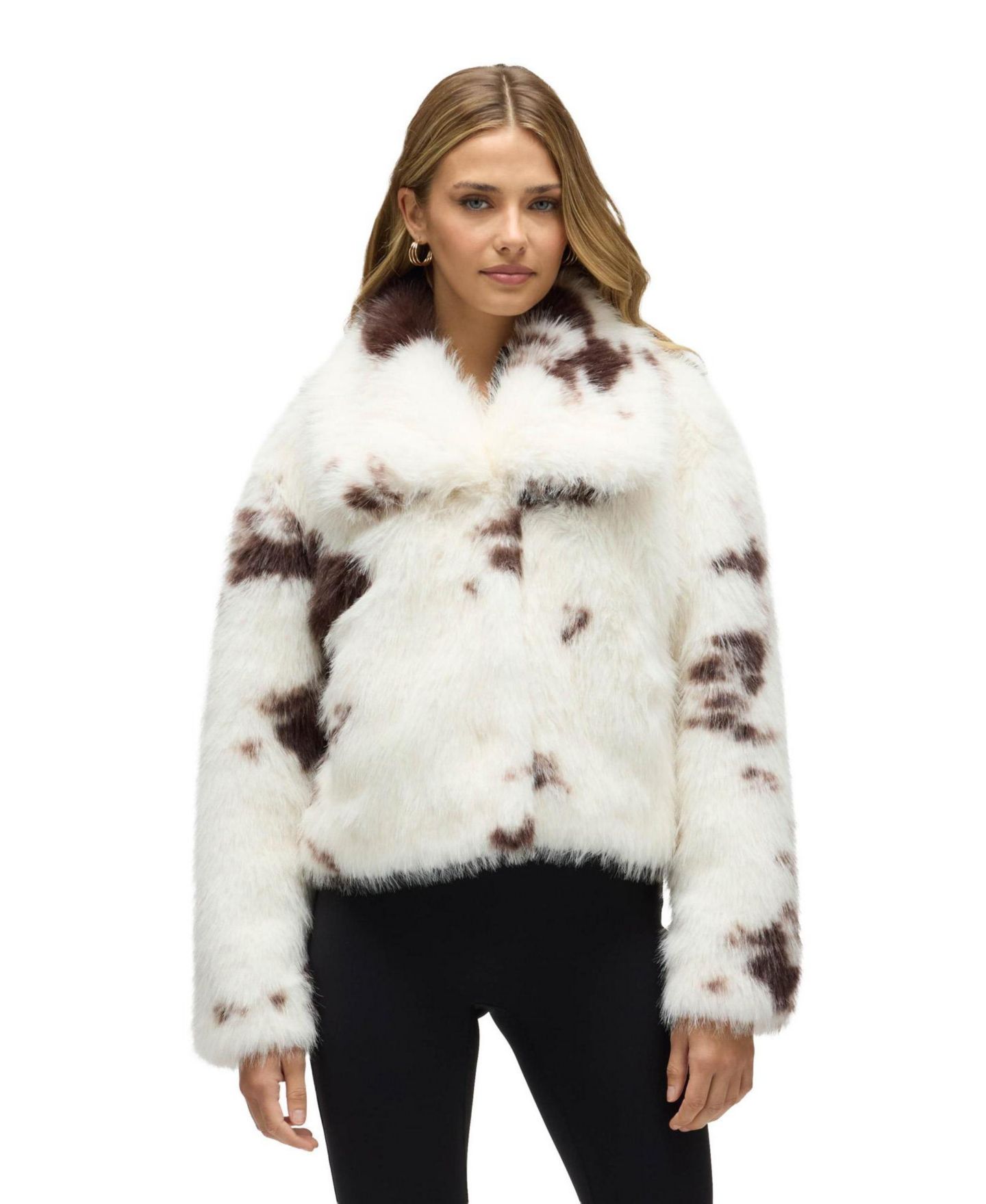 Женская куртка NVLT Long-Hair Cropped Faux Fur, цвет: Коричневый — фото 1